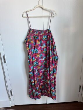 Bright Floral Multicolor Spaghetti Strap Sleep Dress